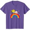 Rainbow Brite & Sprite Vintage Rainbow And Stars Portrait T-Shirt(Purple Heather)
