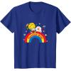 Rainbow Brite & Sprite Vintage Rainbow And Stars Portrait T-Shirt(Royal Blue)