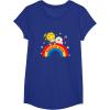 Rainbow Brite & Sprite Vintage Rainbow And Stars Portrait T-Shirt(Royal Blue)