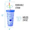 Silver Buffalo Rainbow Brite 4 pack Color Change Plastic Tumbler Set Featuring Rainbow Brite, Patty O’Green, La La Orange, and Shy Violet, 24 Ounces(Care Bears Hearts and Stars)