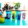 Silver Buffalo Rainbow Brite 4 pack Color Change Plastic Tumbler Set Featuring Rainbow Brite, Patty O’Green, La La Orange, and Shy Violet, 24 Ounces(Devious Group Splatter)