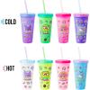 Silver Buffalo Rainbow Brite 4 pack Color Change Plastic Tumbler Set Featuring Rainbow Brite, Patty O’Green, La La Orange, and Shy Violet, 24 Ounces(Hello Kitty and Friends Sticker)