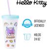 Silver Buffalo Rainbow Brite 4 pack Color Change Plastic Tumbler Set Featuring Rainbow Brite, Patty O’Green, La La Orange, and Shy Violet, 24 Ounces(Hello Kitty and Friends Sticker)