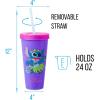 Silver Buffalo Rainbow Brite 4 pack Color Change Plastic Tumbler Set Featuring Rainbow Brite, Patty O’Green, La La Orange, and Shy Violet, 24 Ounces(Lilo and Stitch Tropical Poses)