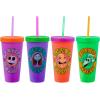 Silver Buffalo Rainbow Brite 4 pack Color Change Plastic Tumbler Set Featuring Rainbow Brite, Patty O’Green, La La Orange, and Shy Violet, 24 Ounces(Multicolor)
