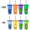 Silver Buffalo Rainbow Brite 4 pack Color Change Plastic Tumbler Set Featuring Rainbow Brite, Patty O’Green, La La Orange, and Shy Violet, 24 Ounces(Nightmare Before Christmas Celestial Oval)