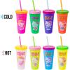 Silver Buffalo Rainbow Brite 4 pack Color Change Plastic Tumbler Set Featuring Rainbow Brite, Patty O’Green, La La Orange, and Shy Violet, 24 Ounces(Sanrio Hello Kitty Garden Doodle)
