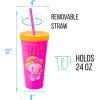Silver Buffalo Rainbow Brite 4 pack Color Change Plastic Tumbler Set Featuring Rainbow Brite, Patty O’Green, La La Orange, and Shy Violet, 24 Ounces(Sanrio Hello Kitty Garden Doodle)