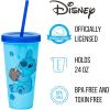 Silver Buffalo Rainbow Brite 4 pack Color Change Plastic Tumbler Set Featuring Rainbow Brite, Patty O’Green, La La Orange, and Shy Violet, 24 Ounces(Stitch and Angel)