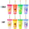 Silver Buffalo Rainbow Brite 4 pack Color Change Plastic Tumbler Set Featuring Rainbow Brite, Patty O’Green, La La Orange, and Shy Violet, 24 Ounces(Strawberry Shortcake Pairs)
