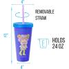 Silver Buffalo Rainbow Brite 4 pack Color Change Plastic Tumbler Set Featuring Rainbow Brite, Patty O’Green, La La Orange, and Shy Violet, 24 Ounces(Strawberry Shortcake and Friends)
