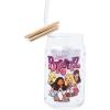 Silver Buffalo Rainbow Brite Balloon Glass Tumbler with Bamboo Lid and Glass Straw, 16 Ounces(Bratz Dolls)