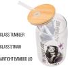 Silver Buffalo Rainbow Brite Balloon Glass Tumbler with Bamboo Lid and Glass Straw, 16 Ounces(Buffy The Chosen One)