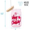 Silver Buffalo Rainbow Brite Balloon Glass Tumbler with Bamboo Lid and Glass Straw, 16 Ounces(Cherry Coke)