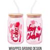 Silver Buffalo Rainbow Brite Balloon Glass Tumbler with Bamboo Lid and Glass Straw, 16 Ounces(Cherry Coke)
