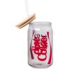 Silver Buffalo Rainbow Brite Balloon Glass Tumbler with Bamboo Lid and Glass Straw, 16 Ounces(Diet Coke)