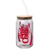 Silver Buffalo Rainbow Brite Balloon Glass Tumbler with Bamboo Lid and Glass Straw, 16 Ounces(Diet Coke)