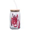 Silver Buffalo Rainbow Brite Balloon Glass Tumbler with Bamboo Lid and Glass Straw, 16 Ounces(Diet Coke Glitter)