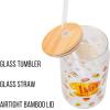 Silver Buffalo Rainbow Brite Balloon Glass Tumbler with Bamboo Lid and Glass Straw, 16 Ounces(Gilmore Girls)