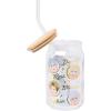 Silver Buffalo Rainbow Brite Balloon Glass Tumbler with Bamboo Lid and Glass Straw, 16 Ounces(Golden Girls Iridescent)