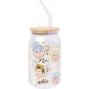 Silver Buffalo Rainbow Brite Balloon Glass Tumbler with Bamboo Lid and Glass Straw, 16 Ounces(Golden Girls Iridescent)