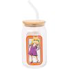 Silver Buffalo Rainbow Brite Balloon Glass Tumbler with Bamboo Lid and Glass Straw, 16 Ounces(Muppets Miss Piggy)