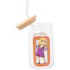 Silver Buffalo Rainbow Brite Balloon Glass Tumbler with Bamboo Lid and Glass Straw, 16 Ounces(Muppets Miss Piggy)