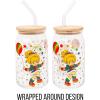 Silver Buffalo Rainbow Brite Balloon Glass Tumbler with Bamboo Lid and Glass Straw, 16 Ounces(Rainbow Brite)