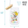 Silver Buffalo Rainbow Brite Balloon Glass Tumbler with Bamboo Lid and Glass Straw, 16 Ounces(Rainbow Brite Featuring Twink)