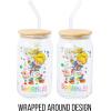 Silver Buffalo Rainbow Brite Balloon Glass Tumbler with Bamboo Lid and Glass Straw, 16 Ounces(Rainbow Brite Featuring Twink)