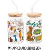 Silver Buffalo Rainbow Brite Balloon Glass Tumbler with Bamboo Lid and Glass Straw, 16 Ounces(Scooby Doo Crystal Cove)