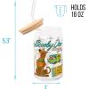 Silver Buffalo Rainbow Brite Balloon Glass Tumbler with Bamboo Lid and Glass Straw, 16 Ounces(Scooby Doo Crystal Cove)