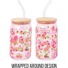 Silver Buffalo Rainbow Brite Balloon Glass Tumbler with Bamboo Lid and Glass Straw, 16 Ounces(Strawberry Shortcake Cupcakes and Jam)