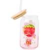 Silver Buffalo Rainbow Brite Balloon Glass Tumbler with Bamboo Lid and Glass Straw, 16 Ounces(Strawberry Shortcake and Cheer Bear)