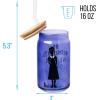 Silver Buffalo Rainbow Brite Balloon Glass Tumbler with Bamboo Lid and Glass Straw, 16 Ounces(Wednesday Addams)