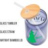 Silver Buffalo Rainbow Brite Balloon Glass Tumbler with Bamboo Lid and Glass Straw, 16 Ounces(Wicked Elphaba)