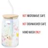 Silver Buffalo Rainbow Brite Balloon Glass Tumbler with Bamboo Lid and Glass Straw, 16 Ounces(Wicked Glinda)