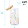 Silver Buffalo Rainbow Brite Balloon Glass Tumbler with Bamboo Lid and Glass Straw, 16 Ounces(Wicked Glinda)