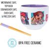Silver Buffalo Rainbow Brite Ceramic Ramen Noodle Rice Bowl with Chopsticks, Microwave Safe, 20 Ounces(Bratz)