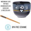 Silver Buffalo Rainbow Brite Ceramic Ramen Noodle Rice Bowl with Chopsticks, Microwave Safe, 20 Ounces(Nightmare Before Christmas Barbed Fence)