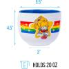 Silver Buffalo Rainbow Brite Ceramic Ramen Noodle Rice Bowl with Chopsticks, Microwave Safe, 20 Ounces(Rainbow Brite)