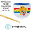Silver Buffalo Rainbow Brite Ceramic Ramen Noodle Rice Bowl with Chopsticks, Microwave Safe, 20 Ounces(Rainbow Brite)