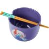 Silver Buffalo Rainbow Brite Ceramic Ramen Noodle Rice Bowl with Chopsticks, Microwave Safe, 20 Ounces(The Little Mermaid)