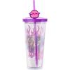 Silver Buffalo Rainbow Brite Plastic Cold Cup with Lid and Straw Topper, 24 Ounces(Bratz Flames and Full Lips)