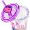 Silver Buffalo Rainbow Brite Plastic Cold Cup with Lid and Straw Topper, 24 Ounces(Bratz Flames and Full Lips)