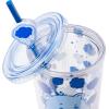 Silver Buffalo Rainbow Brite Plastic Cold Cup with Lid and Straw Topper, 24 Ounces(Care Bears Grumpy Bear)