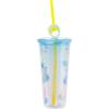 Silver Buffalo Rainbow Brite Plastic Cold Cup with Lid and Straw Topper, 24 Ounces(Care Bears Happy Sunshine)