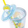 Silver Buffalo Rainbow Brite Plastic Cold Cup with Lid and Straw Topper, 24 Ounces(Care Bears Happy Sunshine)