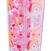 Silver Buffalo Rainbow Brite Plastic Cold Cup with Lid and Straw Topper, 24 Ounces(Care Bears Love Rainbow Hearts)