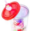 Silver Buffalo Rainbow Brite Plastic Cold Cup with Lid and Straw Topper, 24 Ounces(Care Bears and Strawberry Shortcake Iridescent)